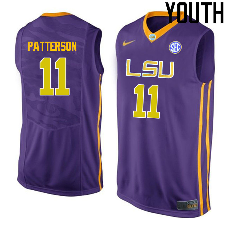 Youth LSU Tigers #11 Jalyn Patterson College Basketball Jerseys-Purple